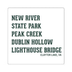 Claytor Lake Landmarks Sticker
